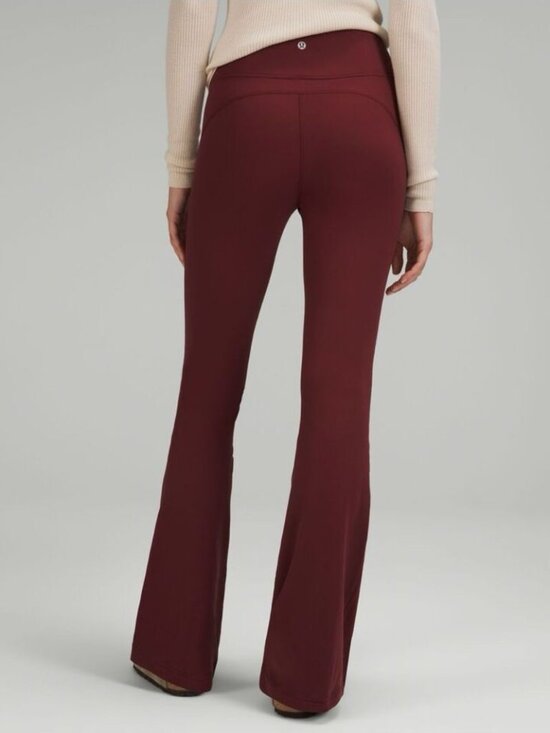 lululemon athletica Pants - Lululemon Groove Super High Rise Flared Leg Pants Burgundy Size 8 Yoga Pants Gym